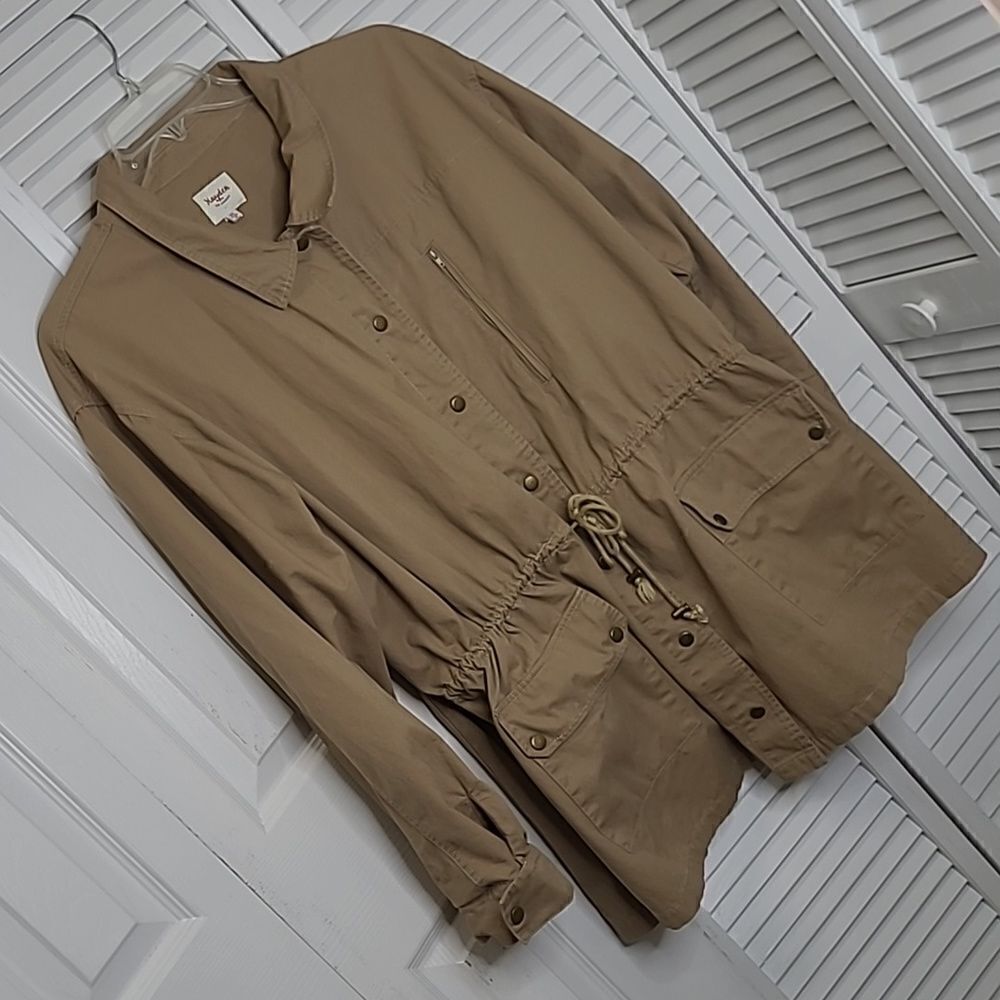 Heyden Los Angeles sz 2XL tan denim waist embroidered jacket